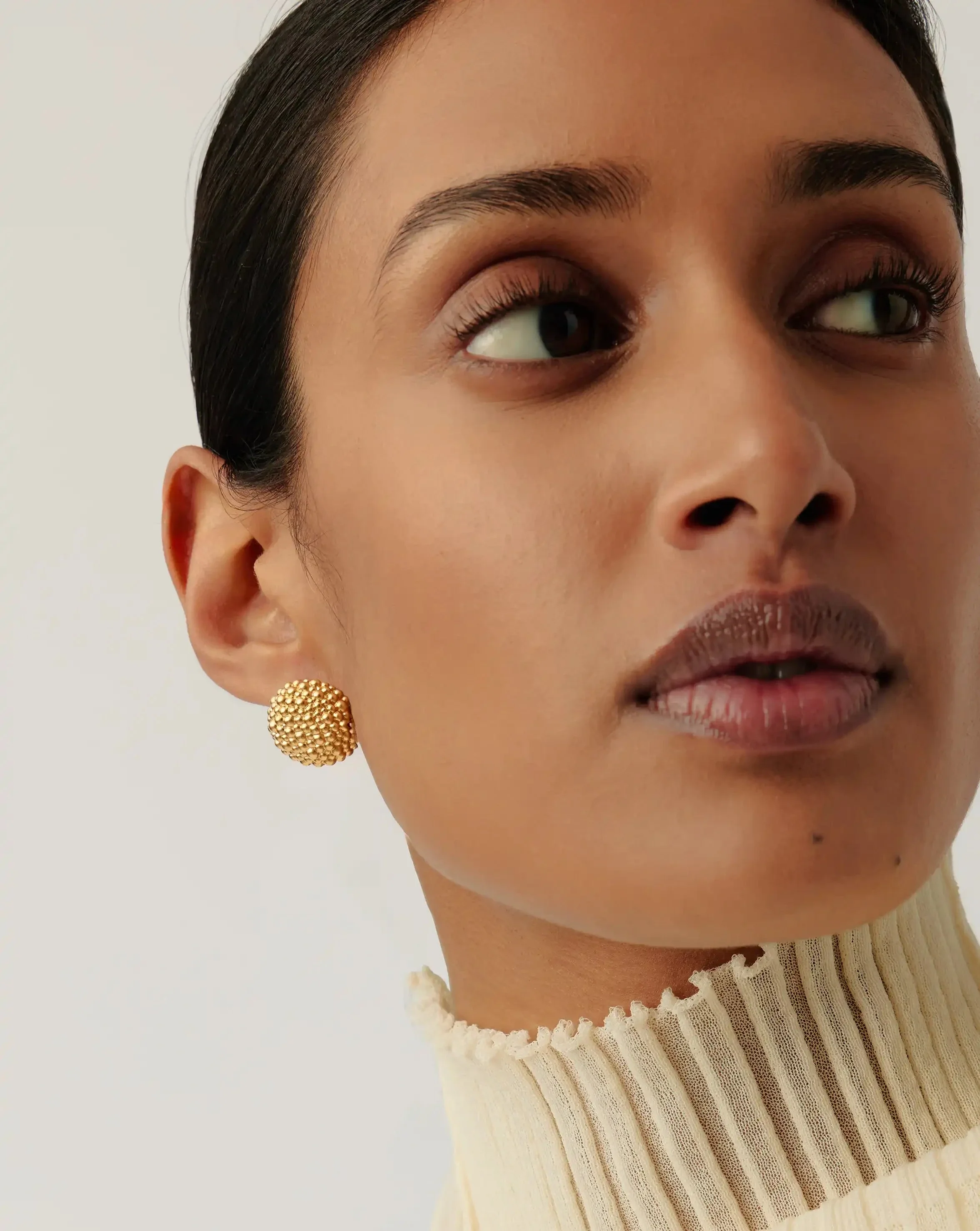 Baya Dome Stud Earrings | 18ct Gold Plated - Image 6