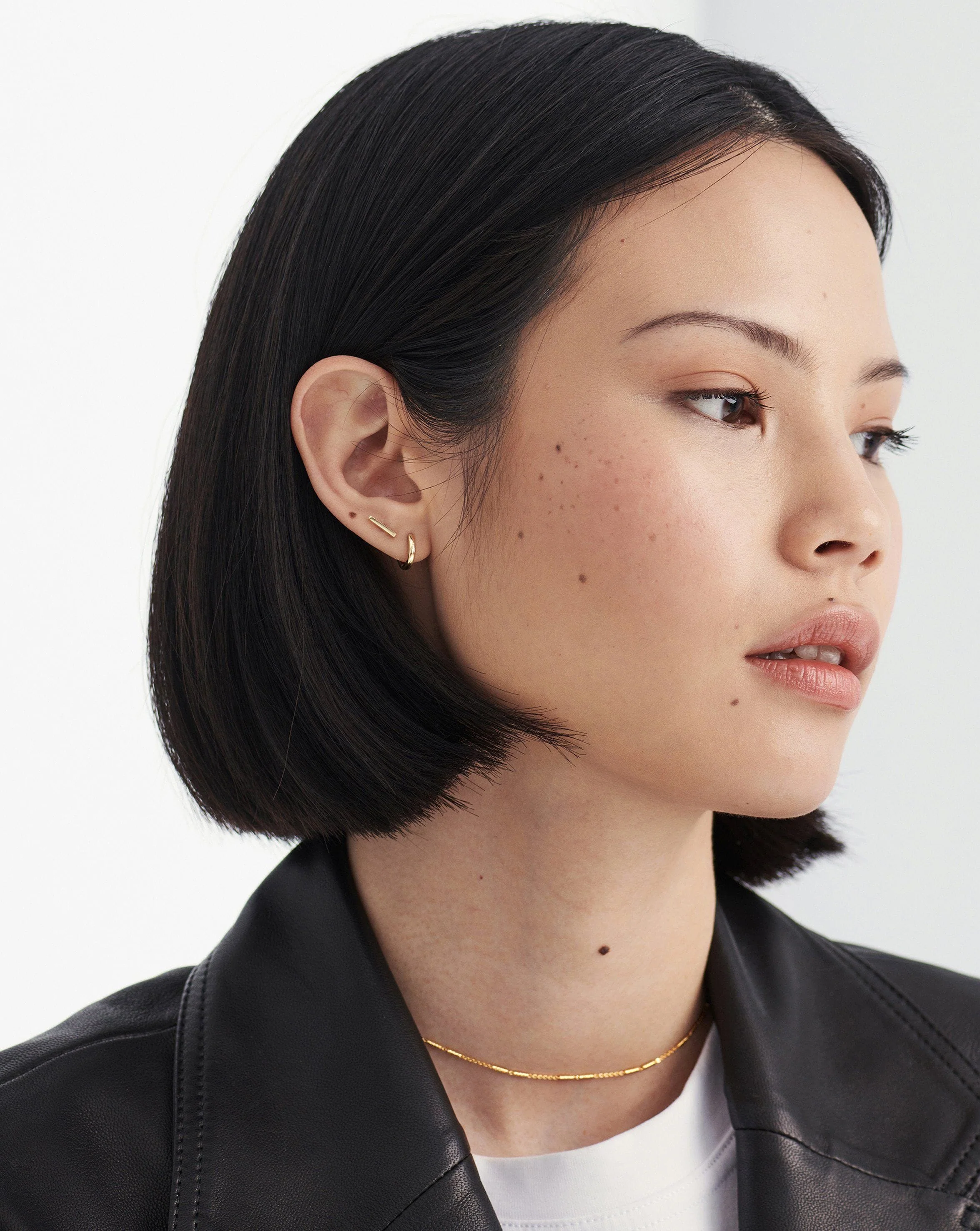 Fine Bar Stud Earrings | 14ct Solid Gold - Image 3
