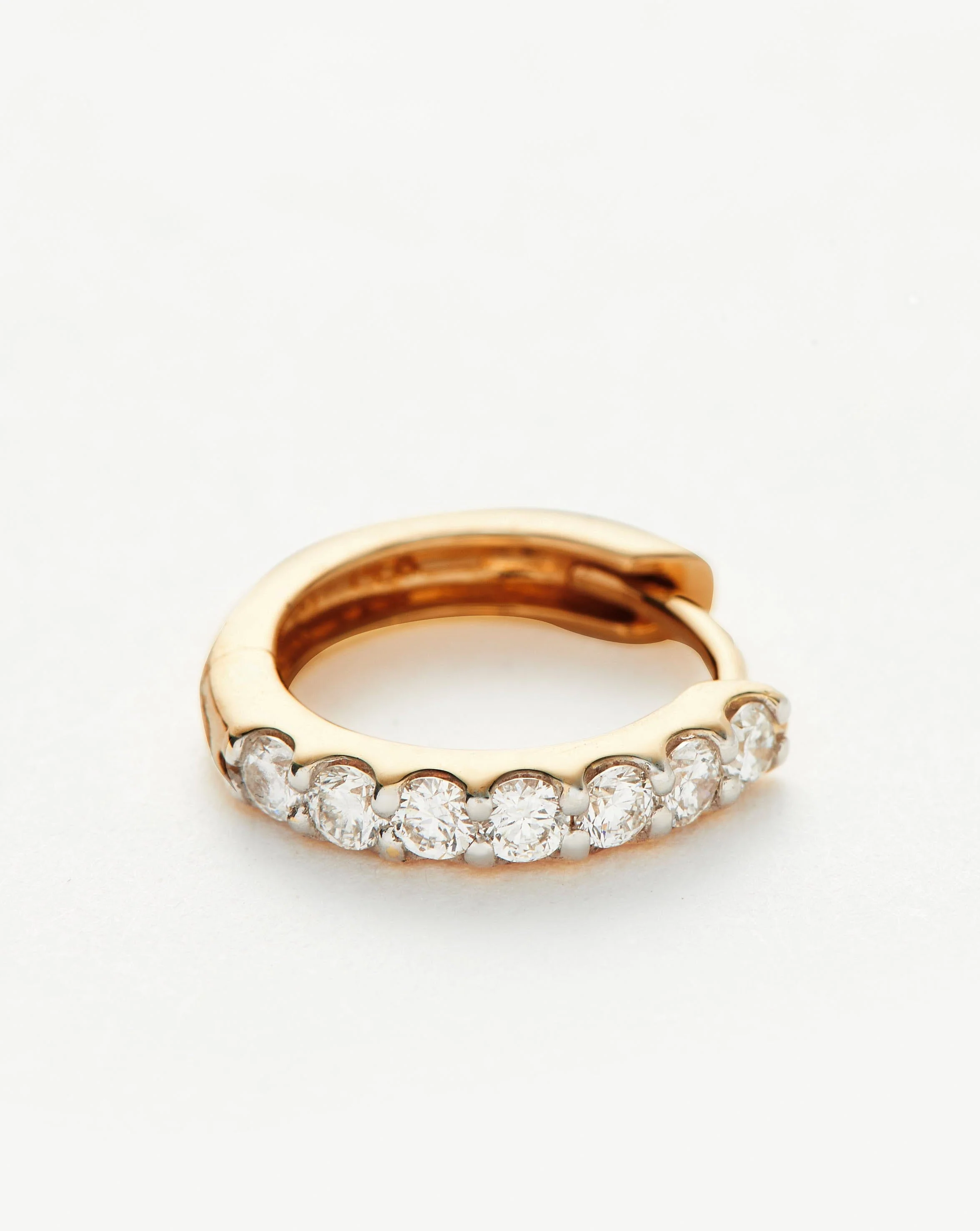 Fine Classic Diamond Single Huggie | 14ct Solid Gold - Image 4